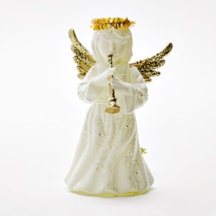 Елочная игрушка Ангелочек с дудочкой