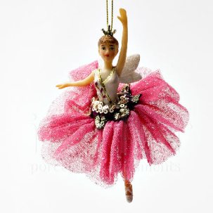 Елочная игрушка Фея в розовом с крылышками 2