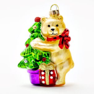 Елочная игрушка Мишка с елкой
