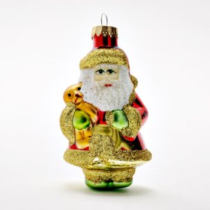 Елочная игрушка Дед Мороз со щенком