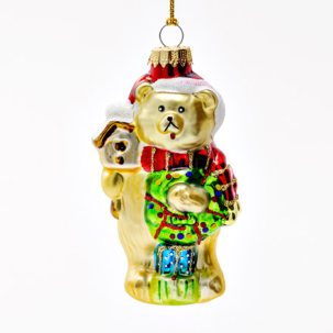 Елочная игрушка Медвежонок со скворечником