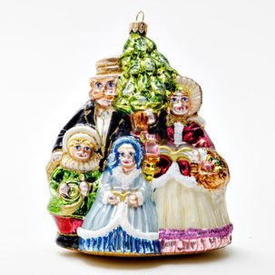 Елочная игрушка Викторианская семья с елкой