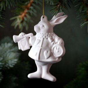 Елочная игрушка Белый Кролик 120 мм.