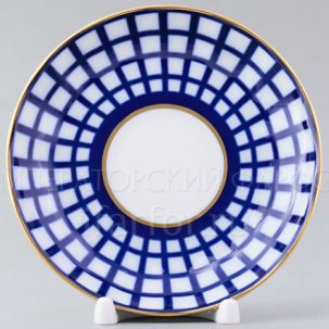 Блюдце чайное Кобальтовая клетка Тюльпан