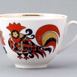 Чашка без блюдца Красные петушки Весенняя