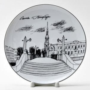 Тарелка декор СПб. Часовня Никольского собора 195 мм.