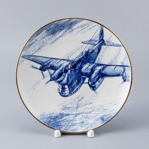 Тарелка декоративная Бомбардировщик Пе-2 Эллипс 195 мм.