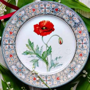 Тарелка декоративная Цветы и ягоды России. Мак восточный