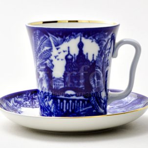 Бокал с блюдцем Морозный день 1/2 Ленинградский