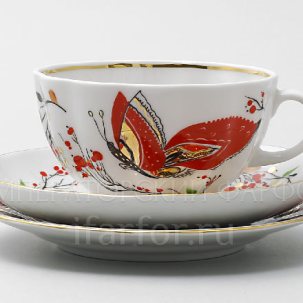 Комплект чайный Бабочки 1/3 Тюльпан
