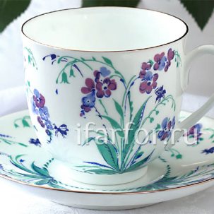 Чашка с блюдцем Незабудки 1/2 Ландыш