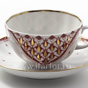 Чашка с блюдцем чайный Уголок 1/2 Тюльпан 250 мл.