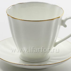 Чашка с блюдцем Золотая лента Гвоздика-2 200 мл.