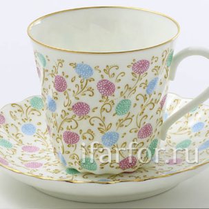 Чашка с блюдцем Хризантема 1/2 Витая