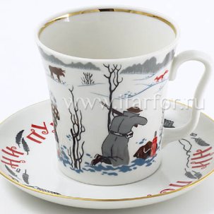 Бокал с блюдцем Ни пуха,ни пера 1/2 Ленинградский