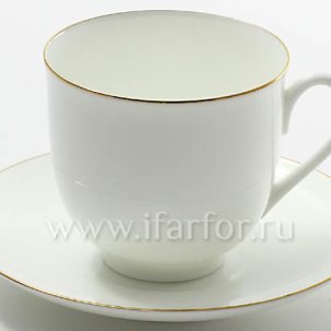 Чашка с блюдцем Золотая лента 1/2 Ландыш