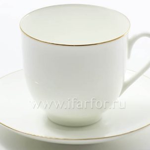 Чашка с блюдцем Золотая лента 1/2 Ландыш 180 мл.