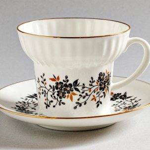 Чашка с блюдцем чайная Тонкие веточки 2 1/2 Волна