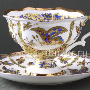 Чашка с блюдцем чайная Фантастические бабочки 1/2 Наташа