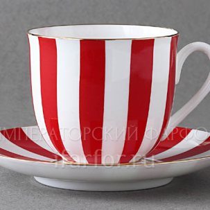 Чашка с блюдцем Да и нет (красный) 1/2 Ландыш