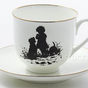 Чашка с блюдцем Силуэты. Друзья 1/2 Ландыш