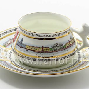 Чашка с блюдцем кофейная Набережные Невы 1/2 Билибина