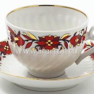 Чашка с блюдцем чайный Яркий 1/2 Витая