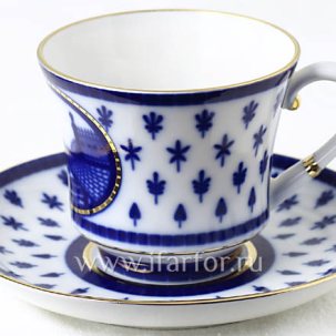Чашка с блюдцем чайная Верхне-Лебяжий мостик 1/2 Банкетная