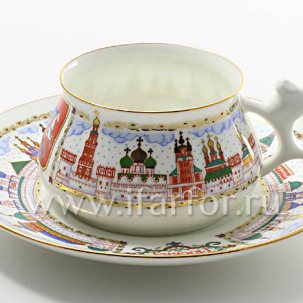Чашка с блюдцем кофейная Москва Златоглавая 1/2 Билибина