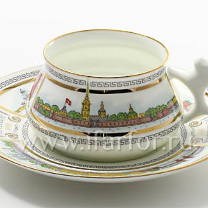Чашка с блюдцем кофейная Невские берега 1/2 Билибина