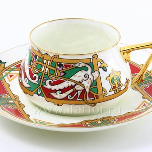Чашка с блюдцем кофейная Сказочные птицы 1/2 Билибина-1