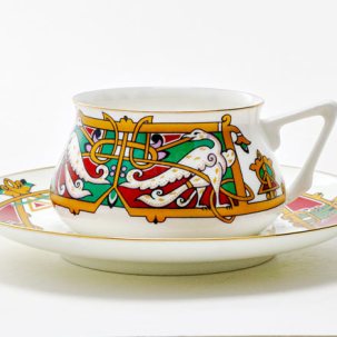 Чашка с блюдцем кофейная Сказочные птицы 1 1/2 Билибина-1