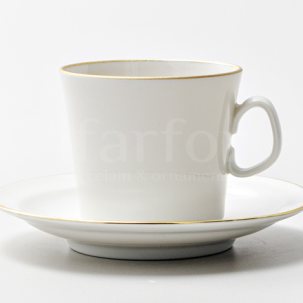 Чашка с блюдцем кофейная Золотая лента 1/2 Молодежная
