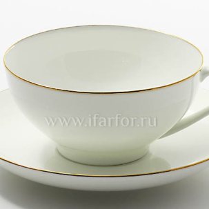 Чашка с блюдцем чайная Золотая лента 1/2 Купольная