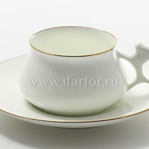 Чашка с блюдцем кофейная Золотая лента 1/2 Билибина