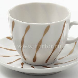 Чашка с блюдцем кофейная Кокетка 1/2 Тюльпан