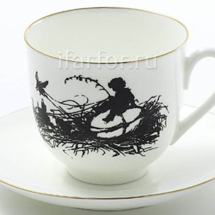 Чашка с блюдцем Силуэты. Мальчик 1/2 Ландыш