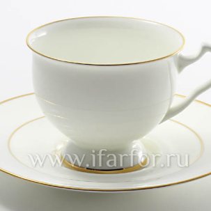 Чашка с блюдцем чайная Золотая лента 1/2 Айседора