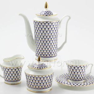 Сервиз кофейный Кобальтовая сетка 6/15 Юлия