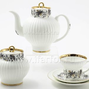 Сервиз чайный Тонкие веточки 6/20 Волна