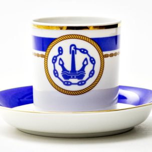 Чашка с блюдцем чайная Кают-компания 3 1/2 Гербовая