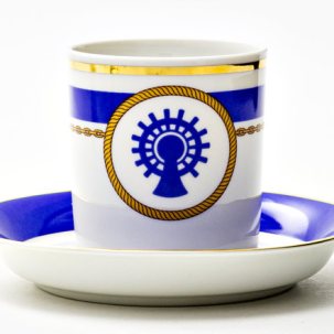 Чашка с блюдцем чайная Кают-компания 5 1/2 Гербовая