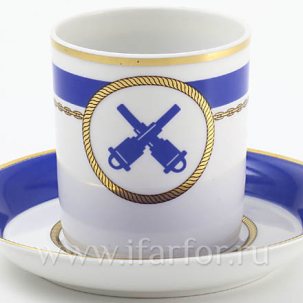 Чашка с блюдцем чайная Кают-компания 6 1/2 Гербовая