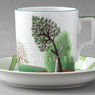 Чашка с блюдцем чайный Времена года. Весна. 1/2 Гербовая