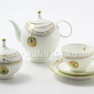 Сервиз чайный Золотой медальон 6/20 Яблочко