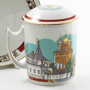 Бокал с блюдцем и крышкой Толмачевский переулок Снежное утро