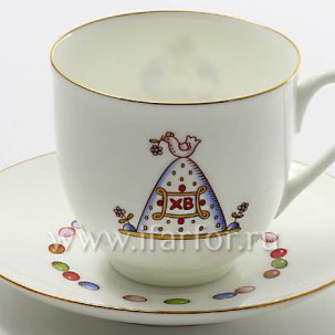 Чашка с блюдцем Пасха и Кулич 1/2 Ландыш
