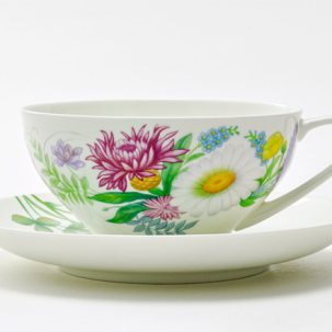 Чашка с блюдцем чайный Полевые цветы 2 1/2 Купольная