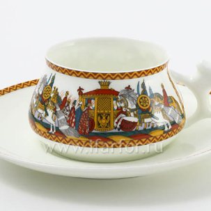 Чашка с блюдцем Войско Дадона 1/2 Билибина