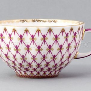 Чашка чайная без блюдца Сетка-блюз 2 Тюльпан